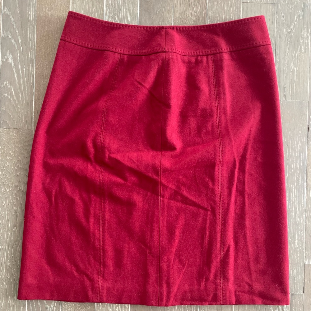 Ann Taylor Vibrant Red Wool Blend Pencil Skirt